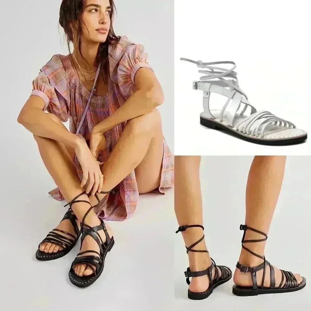 Free People Willow Wrap Sandals Size 38 NWOT